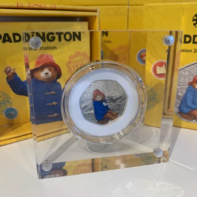 Paddington Bear at the Station 50p Silver Proof Royal Mint Coin 2018 Original