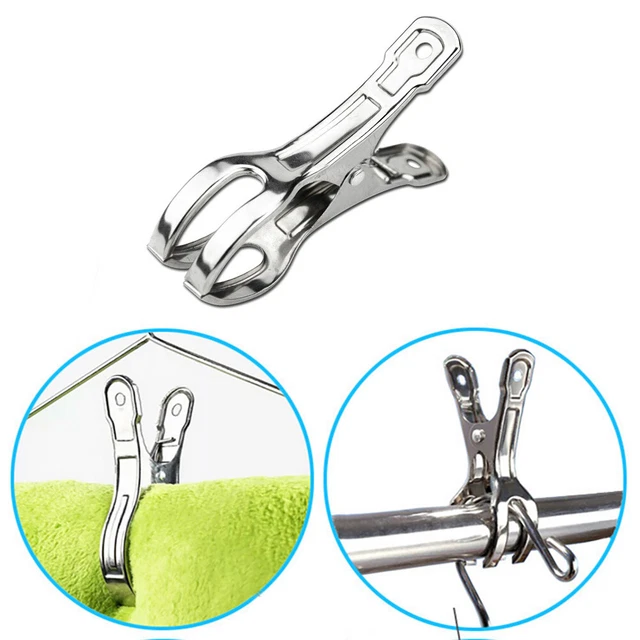 12x mollette per biancheria acciaio inox per telo bagno asciugamano clip per biancheria 9 cm spiaggia