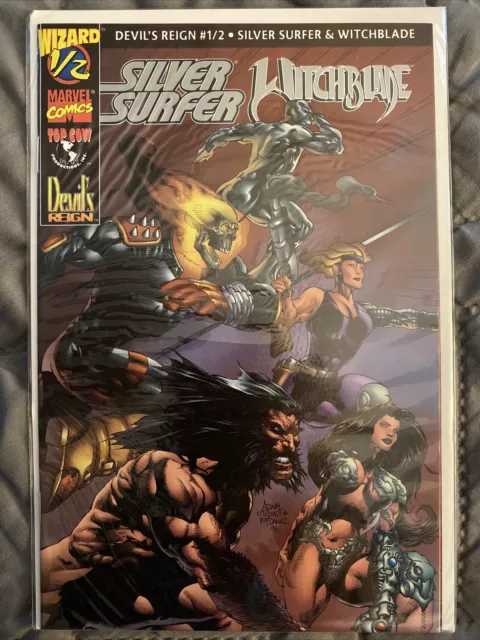 Wizard Devil’s Reign #1/2 Silver Surfer Witchblade Limited Edition with COA