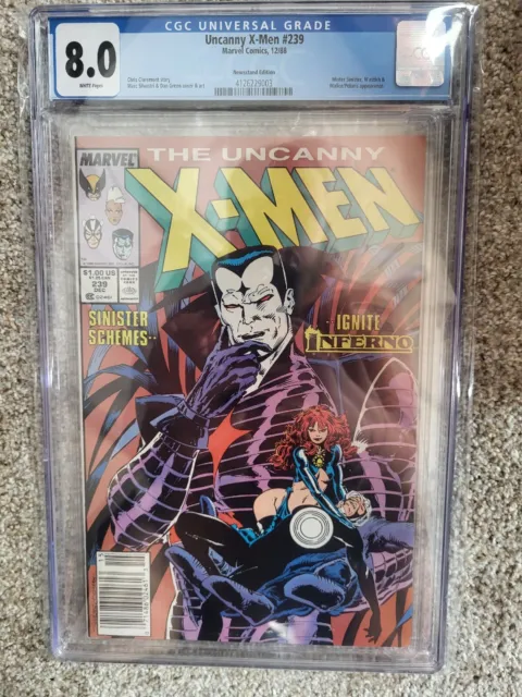 Uncanny X-Men #239 CGC 8.0 WP 1988 Mister Sinister & Malice/Polaris NEWSSTAND