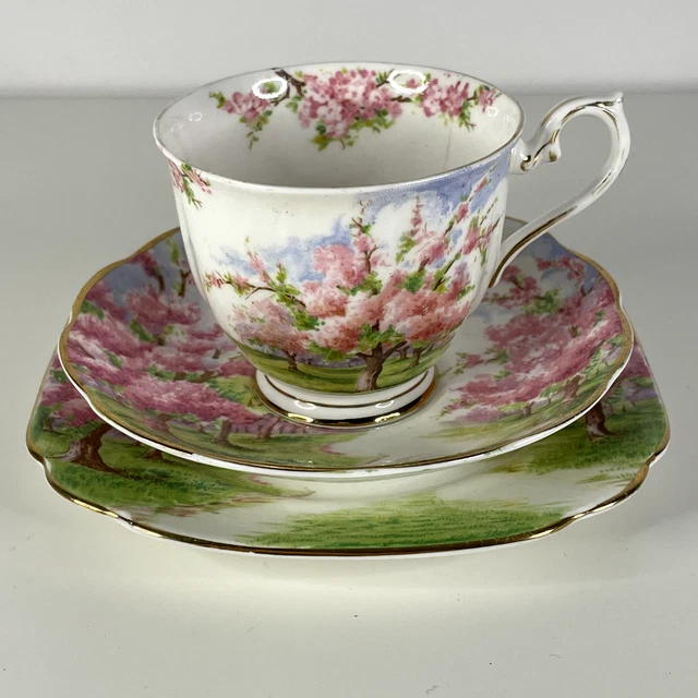 Royal Albert Blossom Time Trio Tea Cup Saucer Plate Bone China England