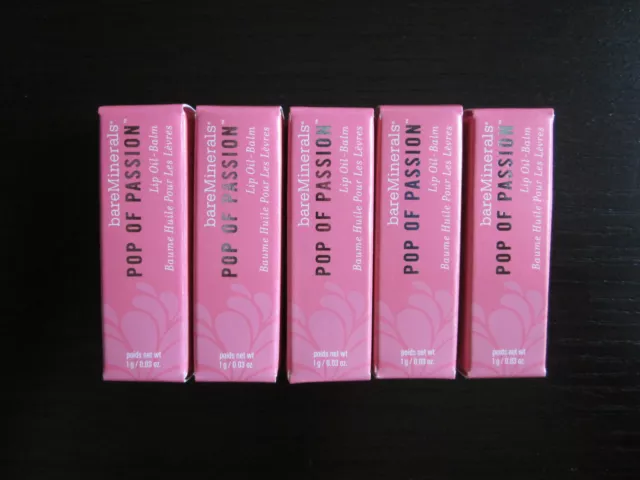 bare Minerals LOT OF 5 * POP OF PASSION - PINK PASSION * Deluxe Sample NEW BOXED