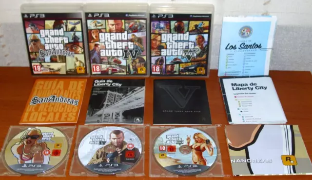 Grand Theft Auto GTA Collection (San Andreas, IV, V Five) PlayStation 3 PS3, ESP