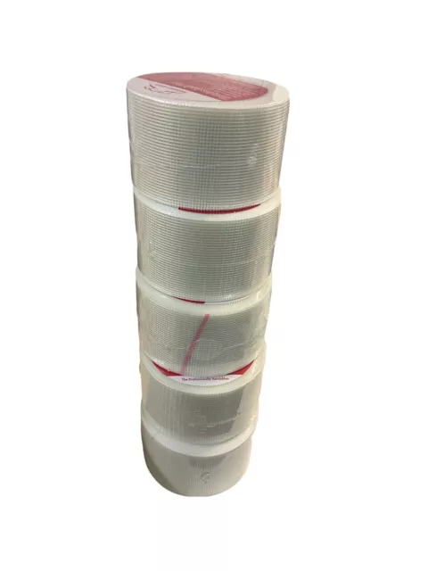 5x 100mm x 90Mtr Scrim Mesh Plasterboard Joint Tape Large Roll