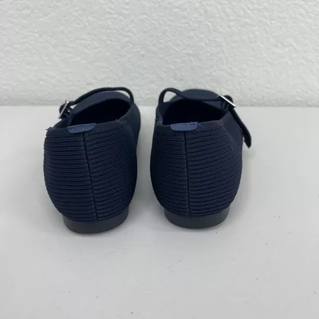 VIVAIA SQUARE TOE Mary Jane Navy Blue Knit Flats Shoes Womens size 42 ...