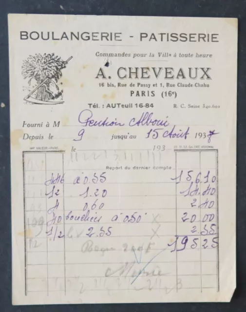 19375 BOULANGERIE CHEVEAUX PARIS invoice illustrated 73