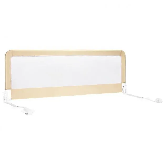 Beige Universal Folding Bed Rail Toddler Safety Protection Guard Folding