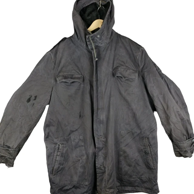 GERMAN ARMY PARKA XL Grey VINTAGE Military Jacket Coat Removable Fleece