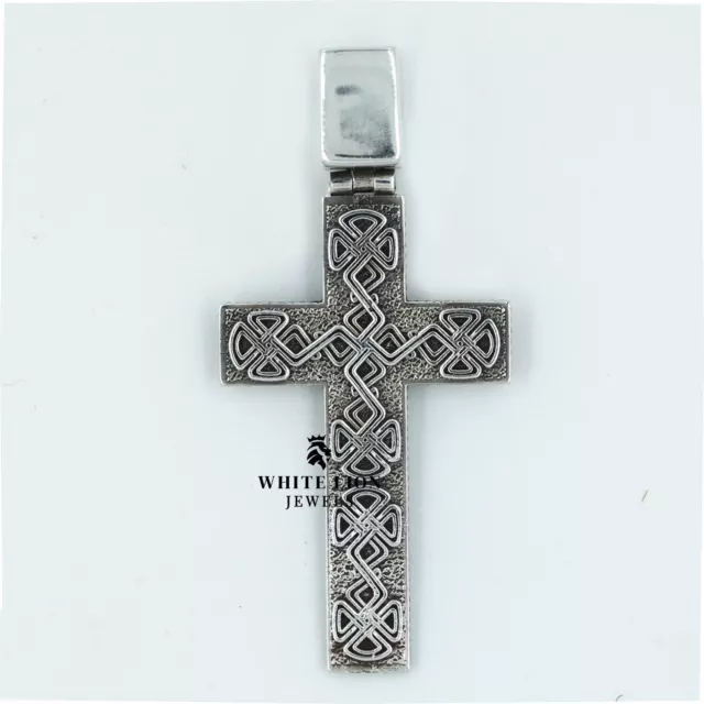 Celtique Croix Crucifix Sainte Pendentif Oxydé 925 Cadeau Argent Bijoux