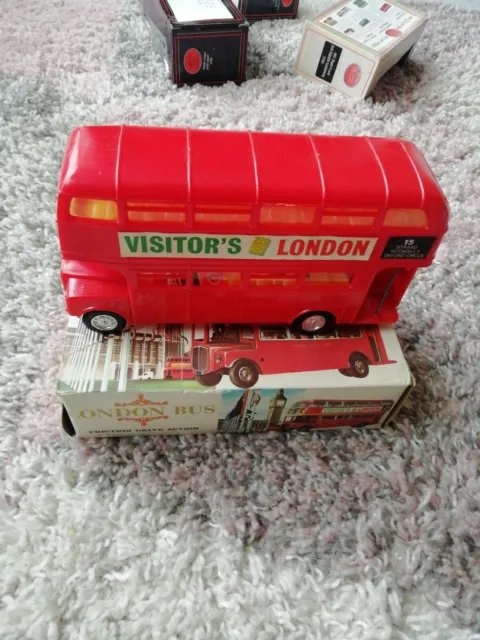 Vintage NFIC 3054 Routemaster Double Decker Bus, Friction Drive, Boxed, c 1960's 2