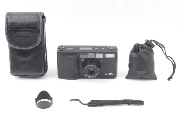 ALL WORK! 【 EXC+++++ w/ Case Hood 】 Ricoh GR1V Black 35mm Film Camera from JAPAN 2