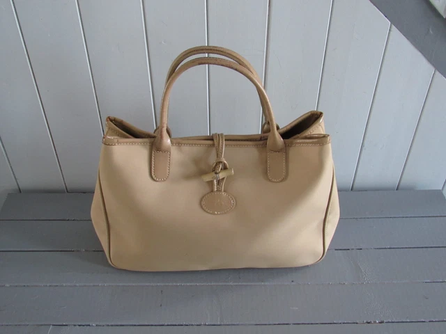 Sac Toile Et Cuir Beige Longchamp