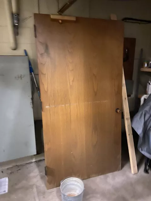 XL Solid wood door 43 3/4 X 82.5” 1.75 architectural salvage hospital Oak Large