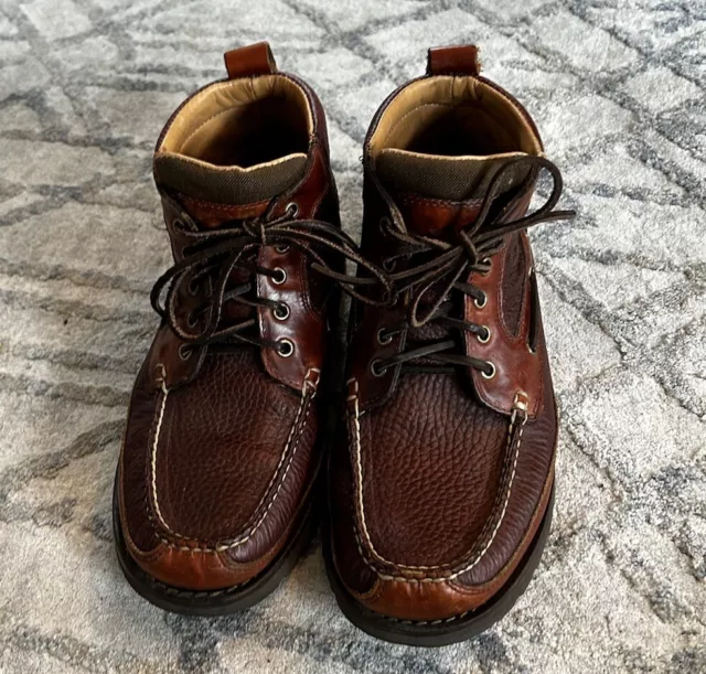 LL BEAN MEN'S Allagash Bison Brown Leather Lace Up Chukka Ankle Boots ...