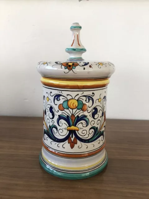 Contenitore In Ceramica Italiana DERUTA GRAZIA Anni 60 Biscottiera Vintage