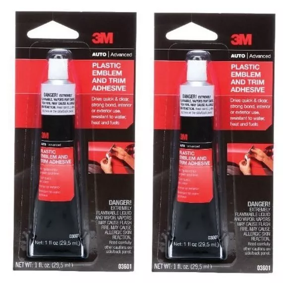 3M Plastic Emblem and Trim Adhesive Fast-Acting Formula Easily Applied (2 Pack)