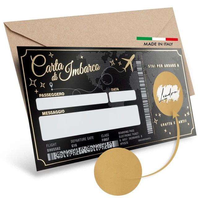 Biglietto d'oro, voucher grattare, 6 pezzi, biglietto d'oro, buono