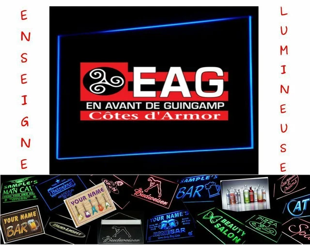 Panneau Lumineux LED ASSE - 40x30cm - Enseigne Pub Saint-Etienne - Maillot