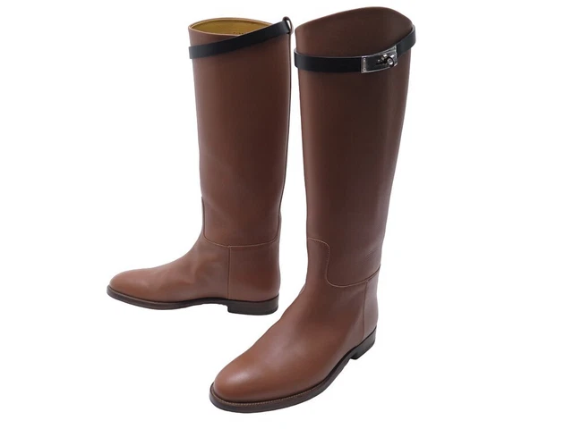 Neuf Chaussures Hermes Bottes Jumping Boucle Kelly 042138Zg 38 Cuir Boots 2130€