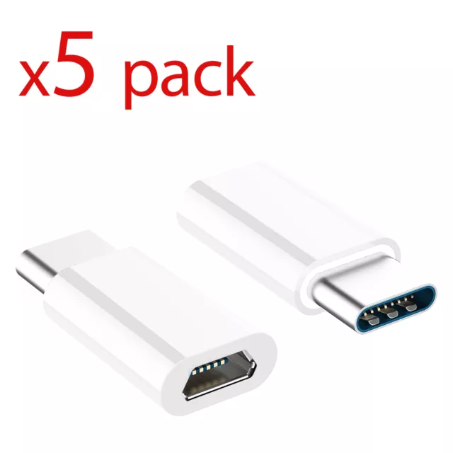 5Pcs USB 3.1 Type C Male to Micro USB Female Adapter Converter Connector USB-C