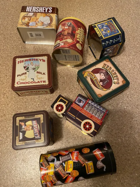 Hershey chocolate tins - group of vintage from 1990's/2000's good condition