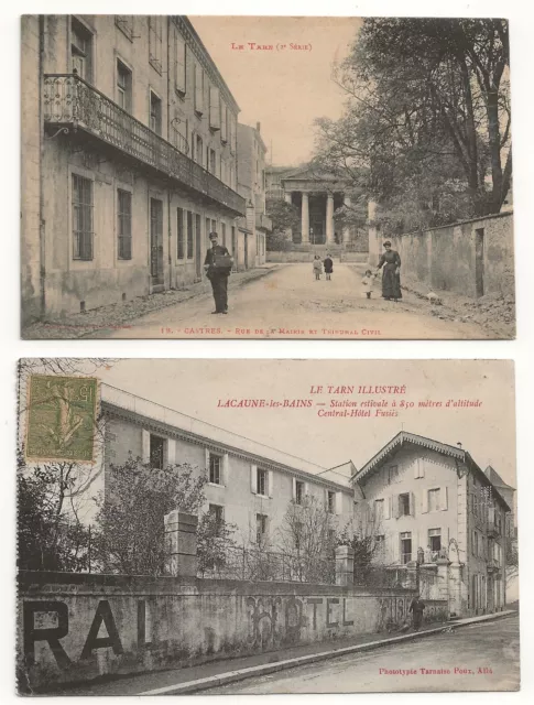 Lot 2 Cpa Tarn Lacaune Central Hotel + Facteur Castres B