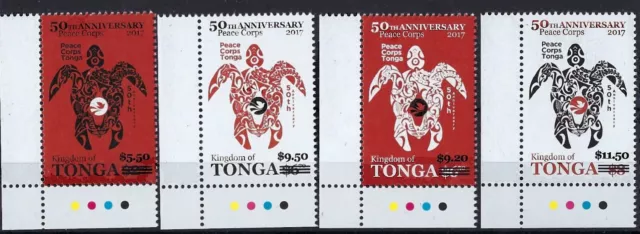 Tonga 2022 - 50th Anniv Peace Corps (2017) SURCHARGED (Overprinted) Set of 4 MNH