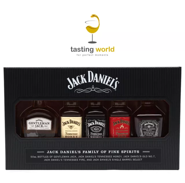 Geschenkset Jack Daniels Family Of Fine Spirits 5x5cl Miniaturen - Fire Honey ua