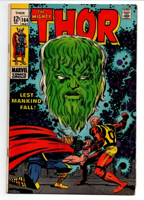 The Mighty Thor #164 - 2nd HIM - 3rd Warlock - 1969 - FN