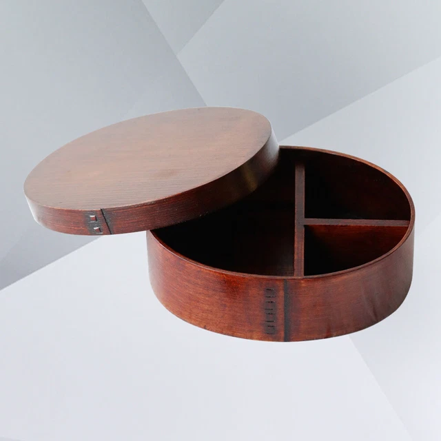 SCATOLE BENTO PER bambini pacchetti contenitore in legno con coperchio Bento Box separatore EUR