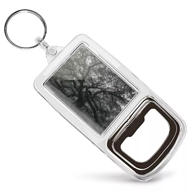 Bottle Opener Keyring BW - Old Tree Forest Nature Oak  #38815