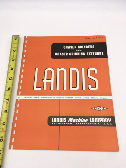 1960 Landis Chaser Grinder Sales & Specification Brochure Waynesboro P.a.