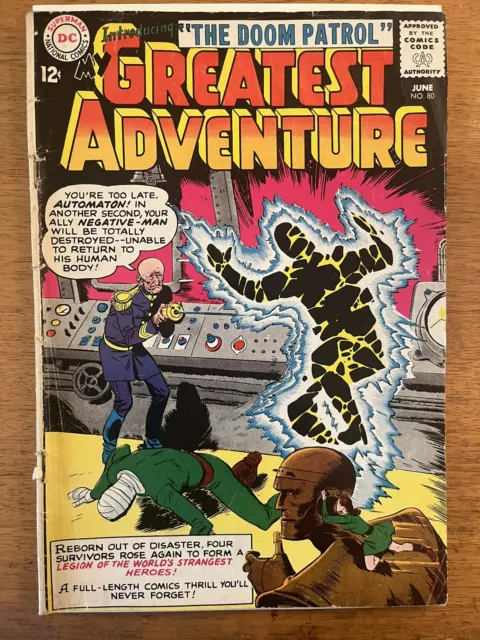 My Greatest Adventure #80 Origin and 1st App of Doom Patrol Vintage DC 1963