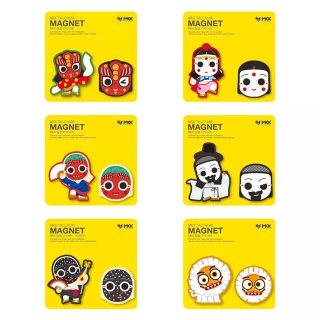 Mask Dance 2P Fridge Magnet Korea Traditional Refrigerator Magnets Memo Holder