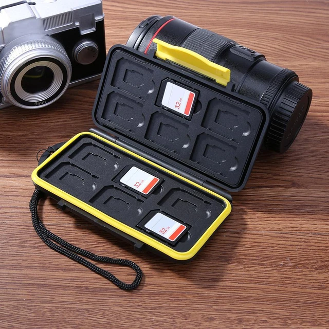 Estuche impermeable para tarjetas de memoria caja de almacenamiento de gran capacidad portátil para tarjetas 12SDTF