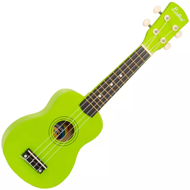 Laka Rainbow Series Soprano Ukulele & Carry Bag ~ Green