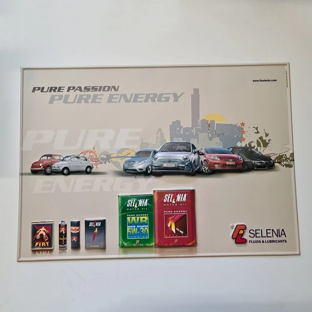 Poster Olio Selenia Fiat Lubrificanti In Rilievo 675X475 Mm