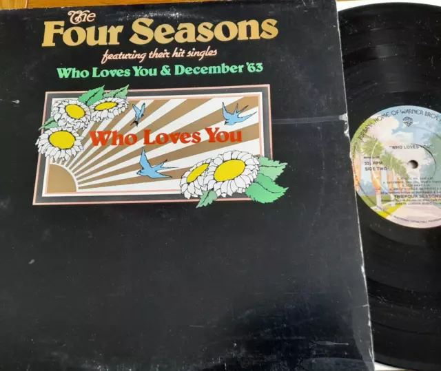 Rock LP  -  The Four Seasons - Who Loves You  ( UK WARNER BROS ) With Inner