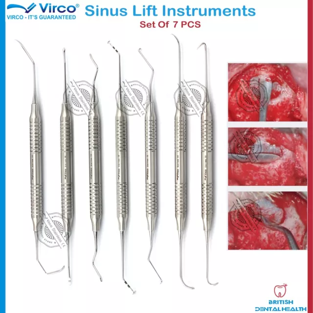 Dentaire Sinus Levage Elévateurs Instruments à Périoste Remplissage 7 Pièces