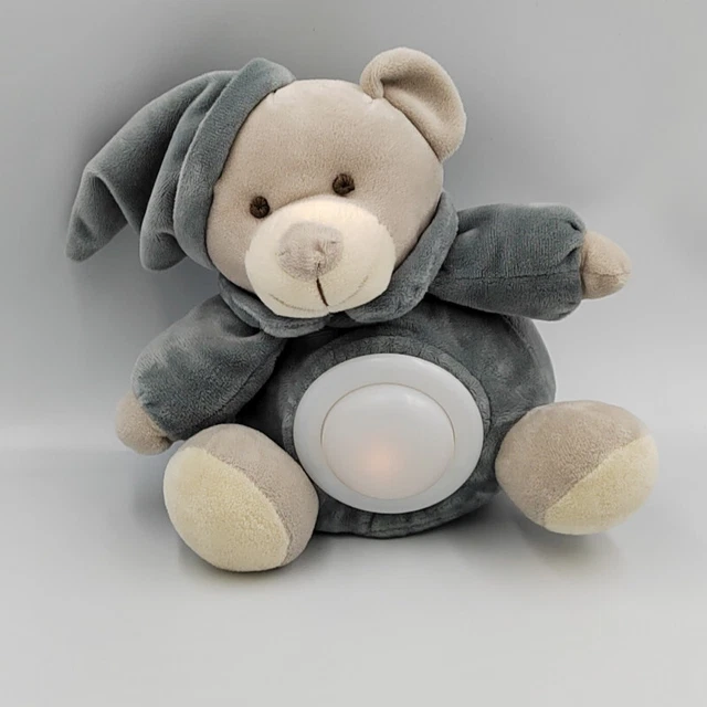 Doudou veilleuse ours gris bleu ABSOLU CHIC JJA - 32161