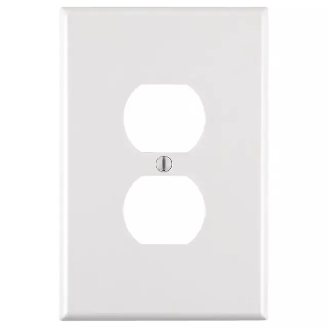 1-gang Jumbo Duplex Outlet Wall Plate, White | Leviton Oversized Receptacle Of
