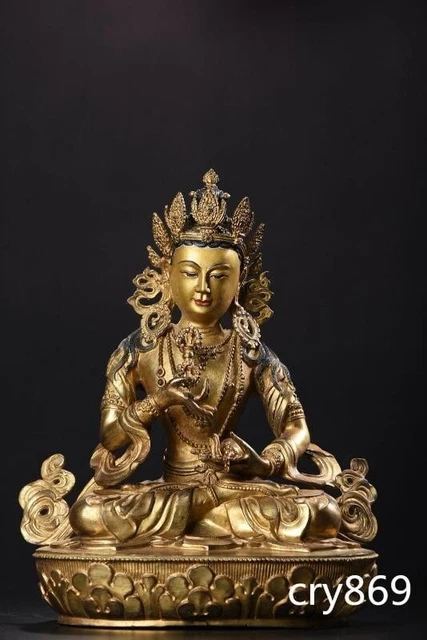 Chinese Antique Handcrafted Large Gilt Bronze Vajrasattva Buddha Statue Yongle