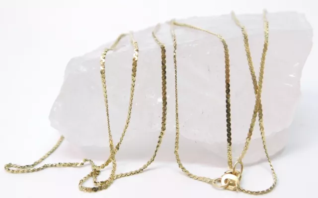 (E) 14K Yellow Gold Serpentine Long Chain Necklace For Repair 2.5g