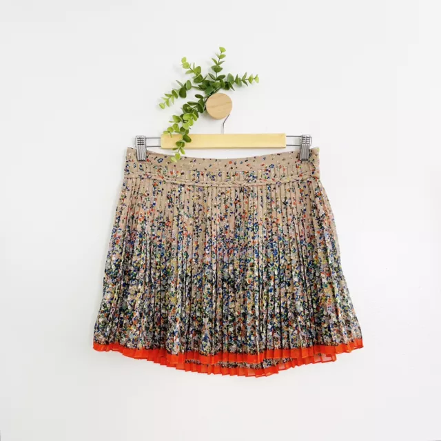 American Eagle Women’s Colorful Floral Y2K Boho Pleated Mini Skirt Size 4