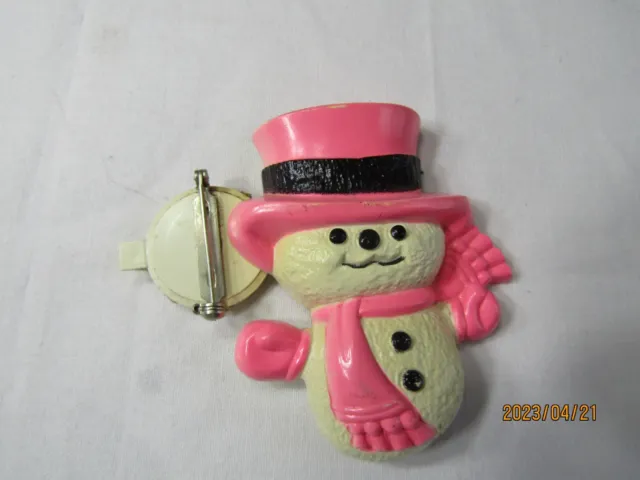Vintage 1974 Avon We Willy Winter Snowman Pin  Brooch Fragrance Glace'  (Q3