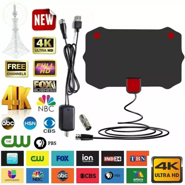 5600 Miles Digital TV Antenna Indoor HDTV Amplified Signal Booster 4K HD 1080P