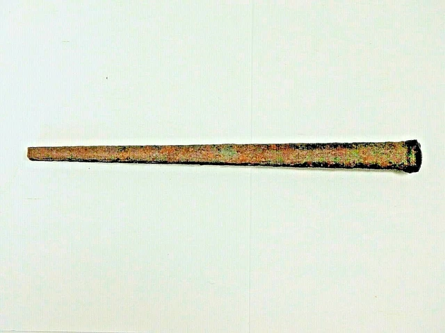 RARE 6" BIG NAIL 1 Rectangle 0.42 x 0.23" spike wrought iron Head 0.52" X 0.48"