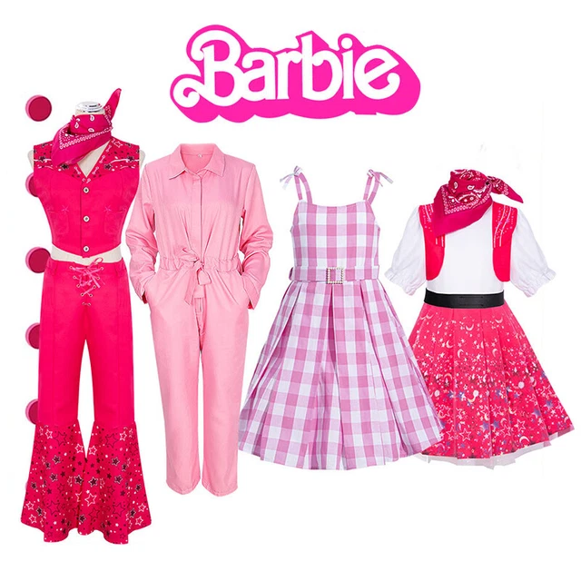 AG Fashion Costume Completo Barbie E Ken Anni '80 Rosa E Nero Per Adulti Taglia Unica - Foto 4