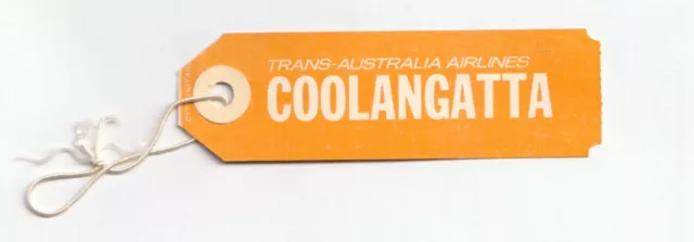 Vintage Trans - Australia Airlines Taa Boeing 727 Coolangatta Baggage Tag 1972