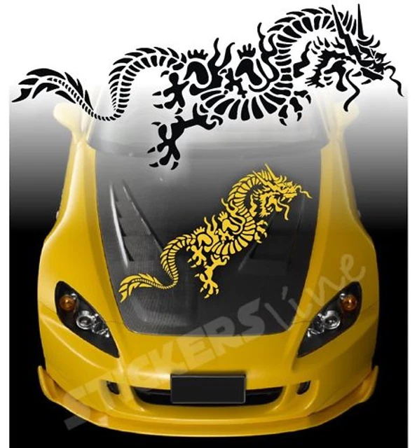 Autocollant Sticker Dragon Cercle - Diamètre 9,5 Cm, Idéal Pour Voiture, Moto Ou Casque, Marque Ritrama, Italie